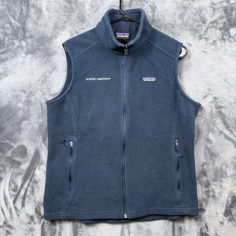 Patagonia Synchilla Fleece Vest Mens L Navy Blue Full Zip MPAC Healthcare 23015